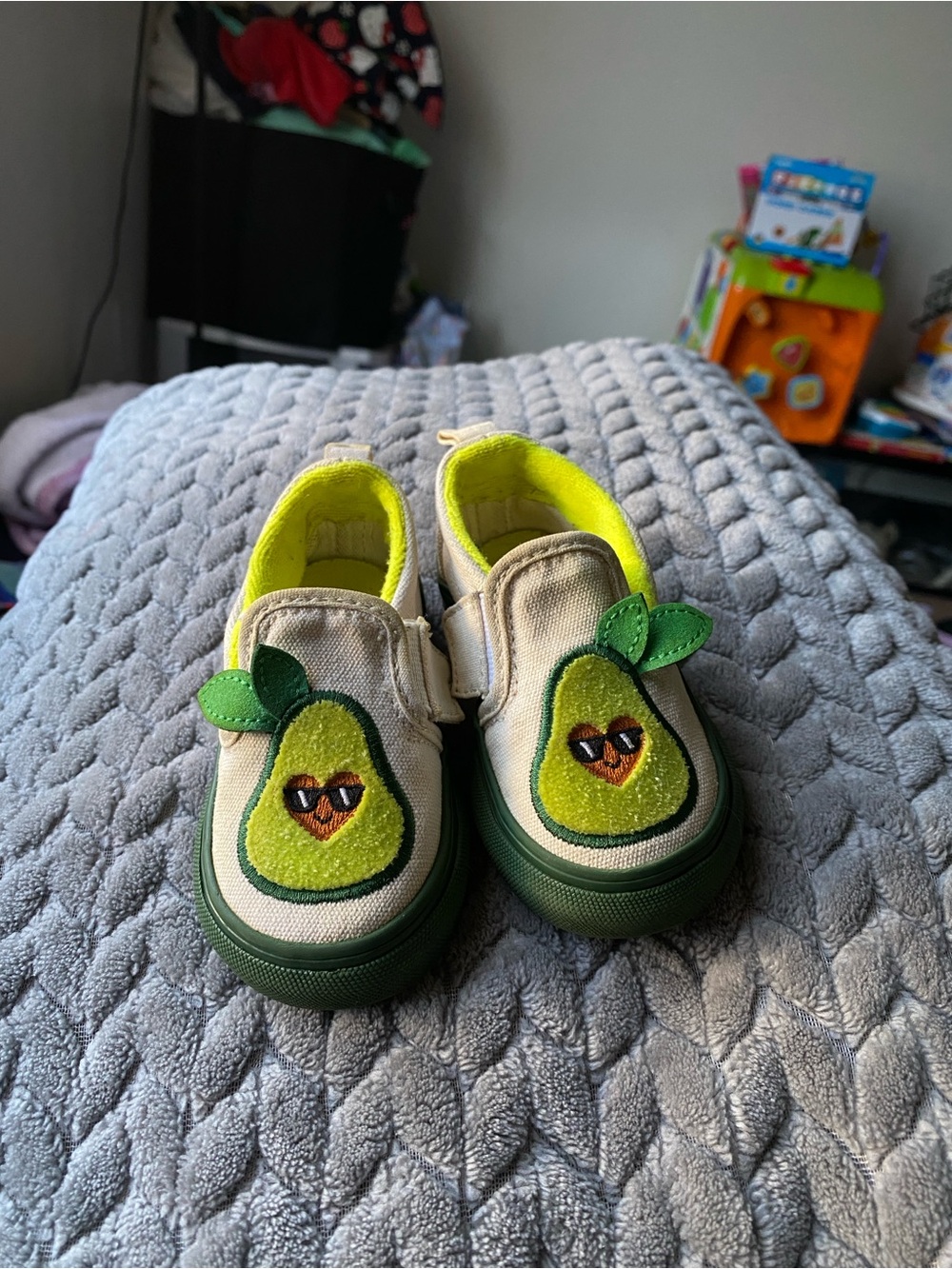 VansKids Avocado Slip-On Canvas Shoes - Green Accent